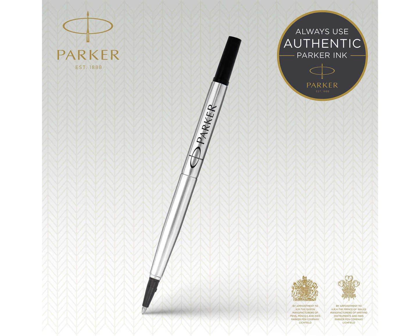 Parker Rollerball Refill Medium Black 2-Pack