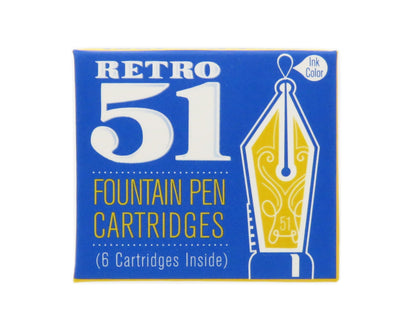 Retro51 Blue Fountain Pen Cartridges 6-Pack
