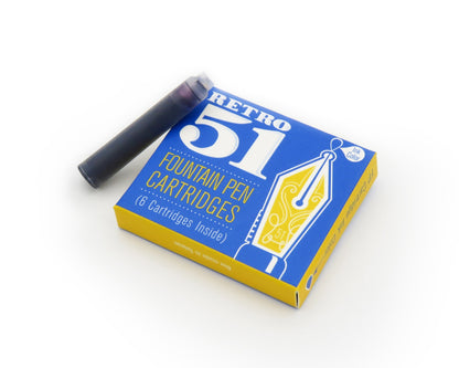 Retro51 Blue Fountain Pen Cartridges 6-Pack