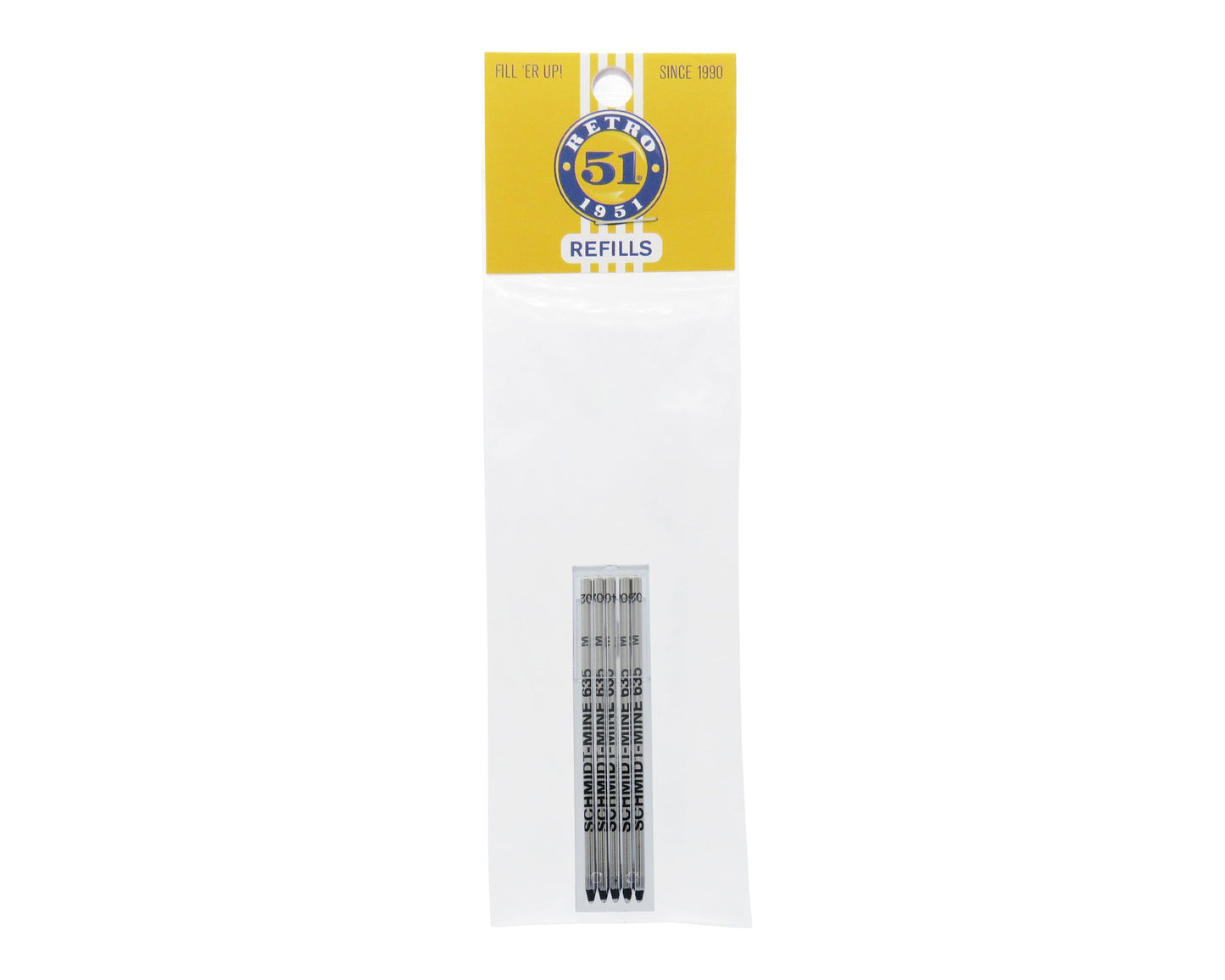 Retro51 Elite Tornado™ Mini D1 Black Ballpoint Refill 5-Pack