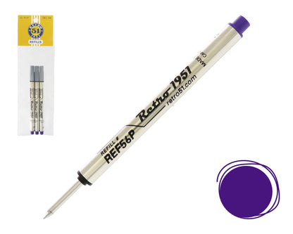 Retro51 Purple Capless Rollerball Refill 3-Pack