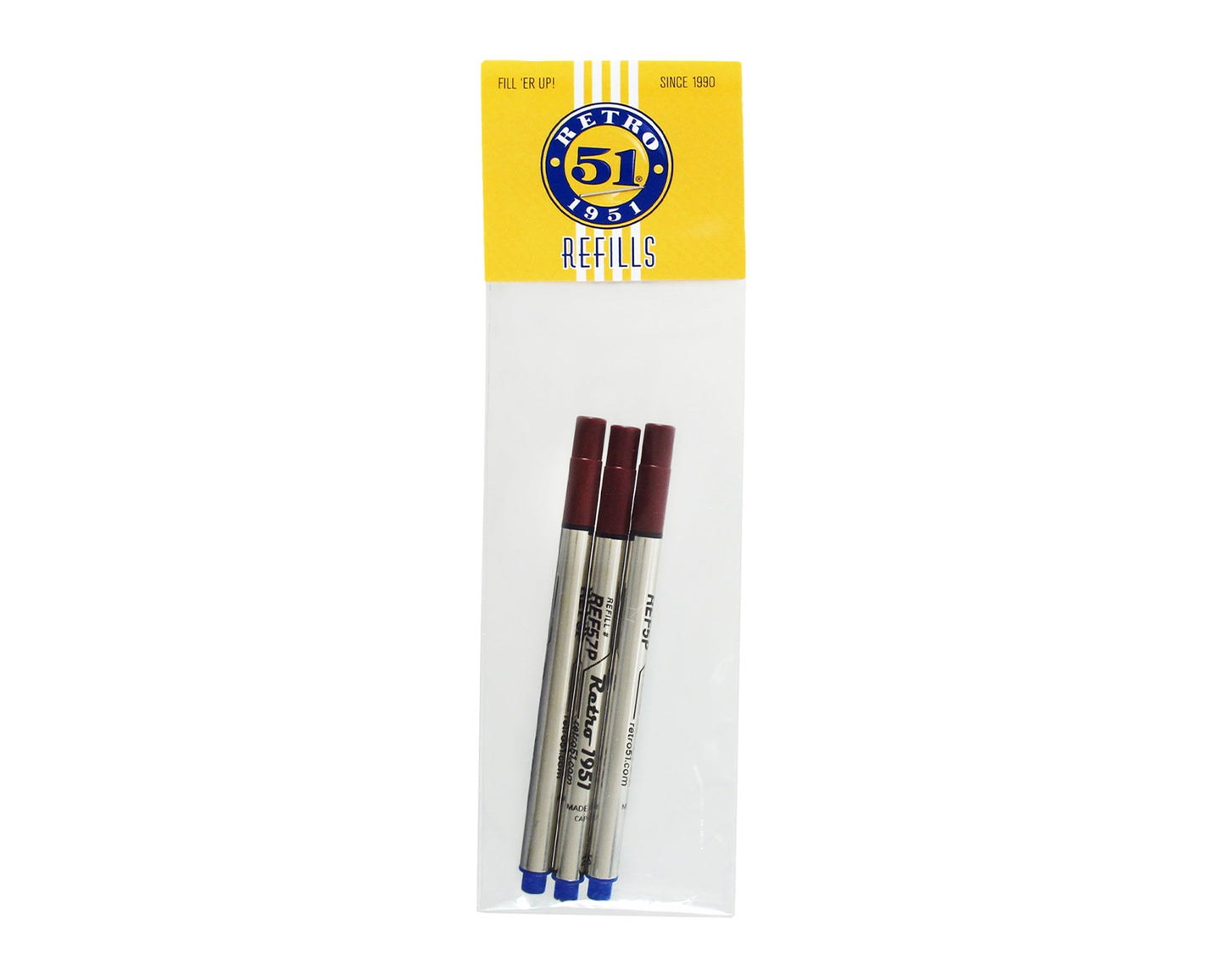 Retro51 Blue Capless Rollerball Refill 3-Pack