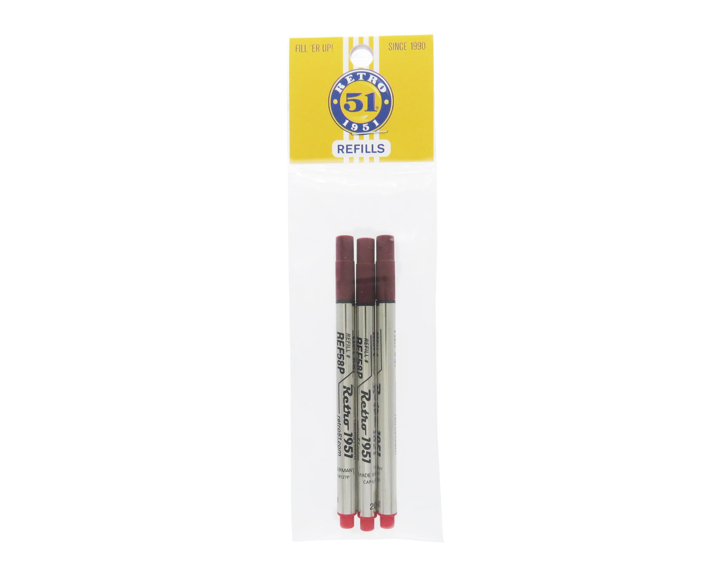 Retro51 Red Capless Rollerball Refill 3-Pack
