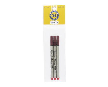 Retro51 Red Capless Rollerball Refill 3-Pack