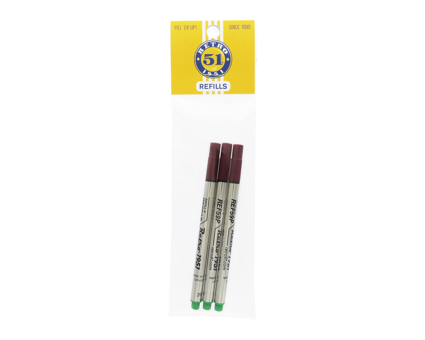 Retro51 Green Capless Rollerball Refill 3-Pack