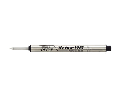 Retro51 Black Capless Rollerball Refill 3-Pack