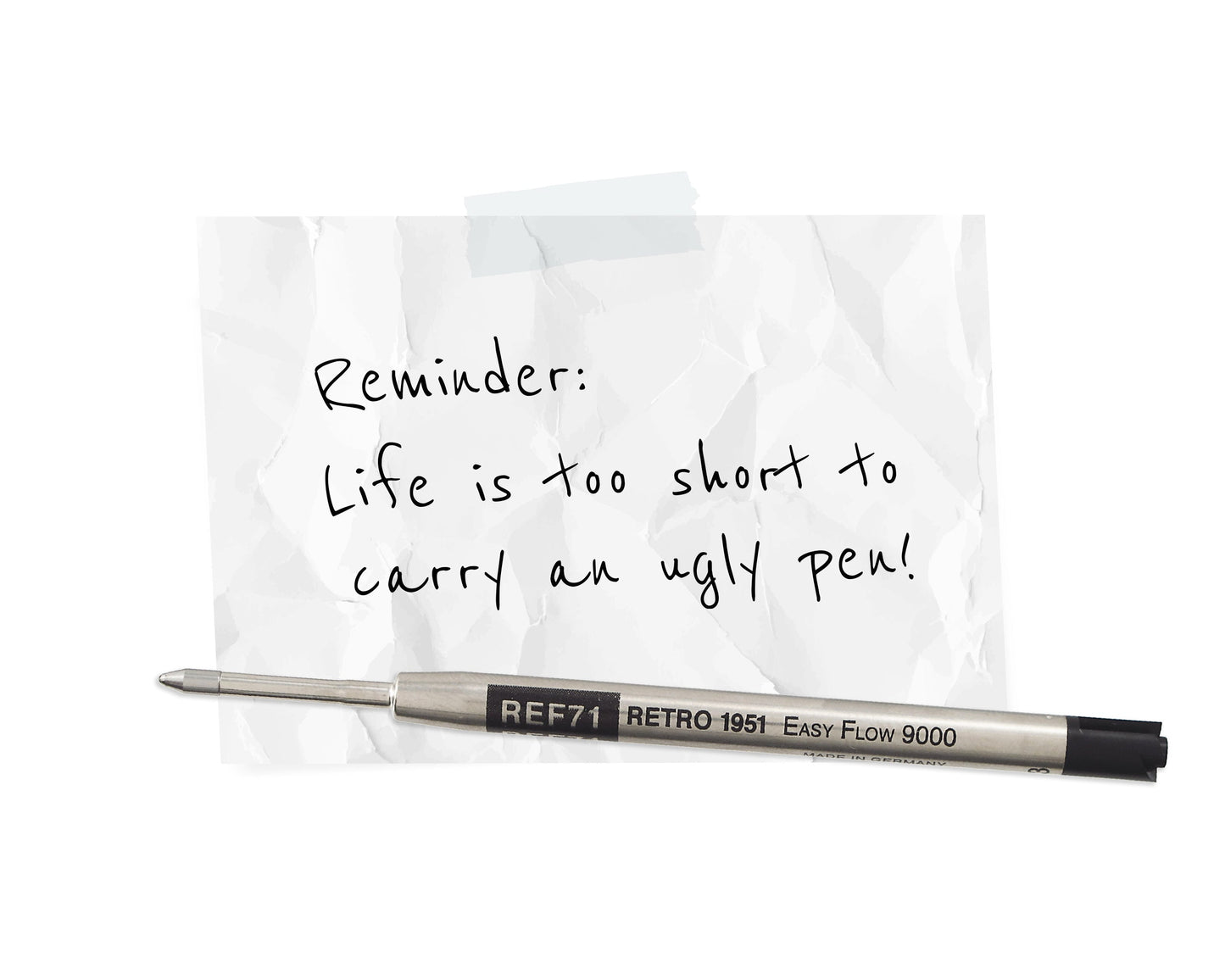 Retro51 Black Easy Flow 9000 Ballpoint Refill 3-Pack