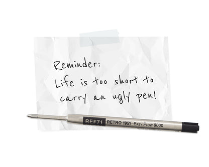 Retro51 Black Easy Flow 9000 Ballpoint Refill 3-Pack