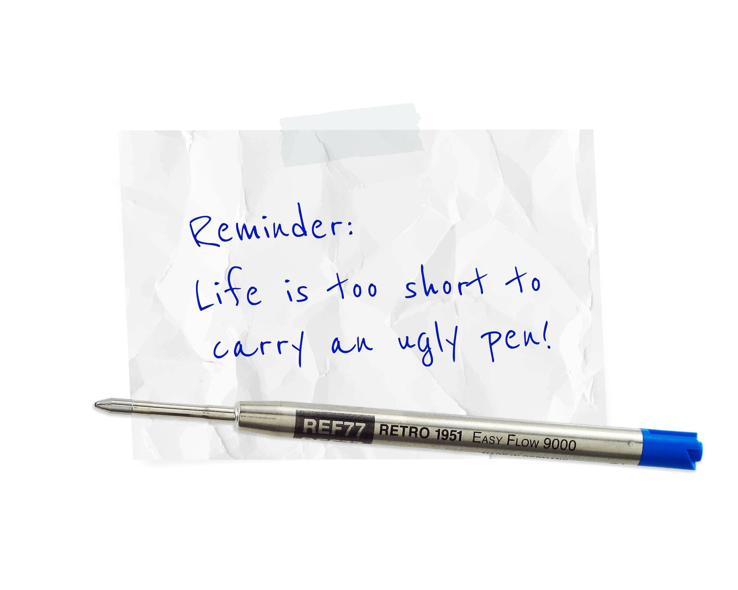 Retro51 Blue Easy Flow 9000 Ballpoint Refill 3-Pack