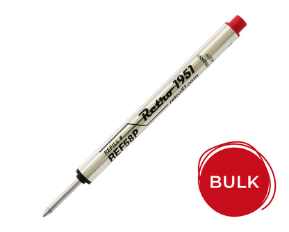 Retro51 Red Capless Rollerball Refill (Bulk)