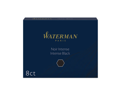 Waterman Long Ink Cartridge Black 8-Pack