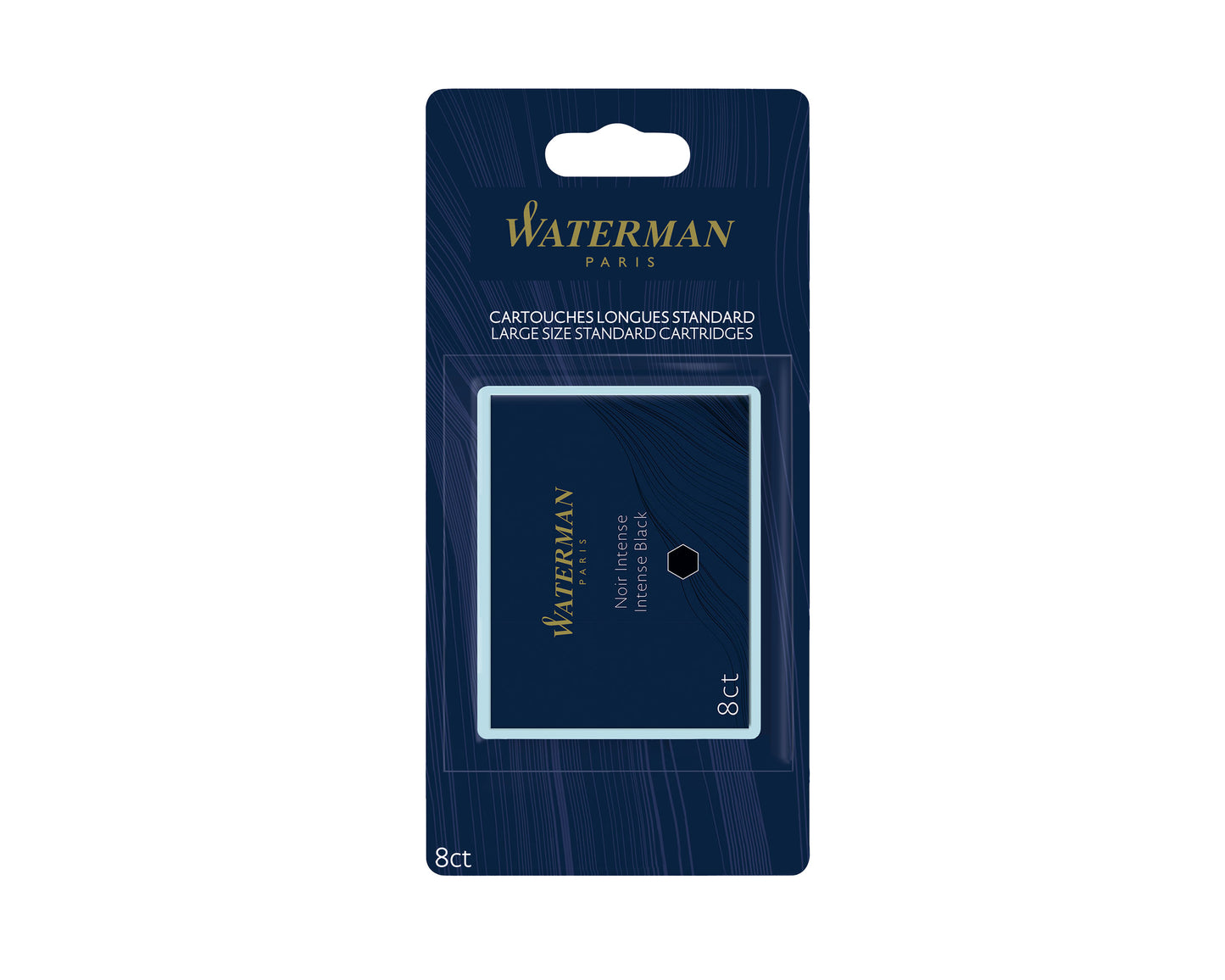 Waterman Long Ink Cartridge Black 8-Pack