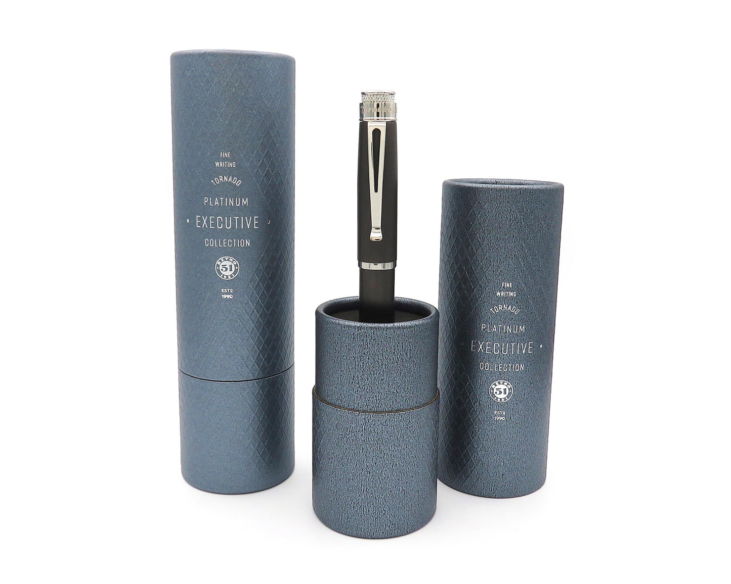 Retro51 Tornado™ Platinum Executive Black Nickel Fountain Pen