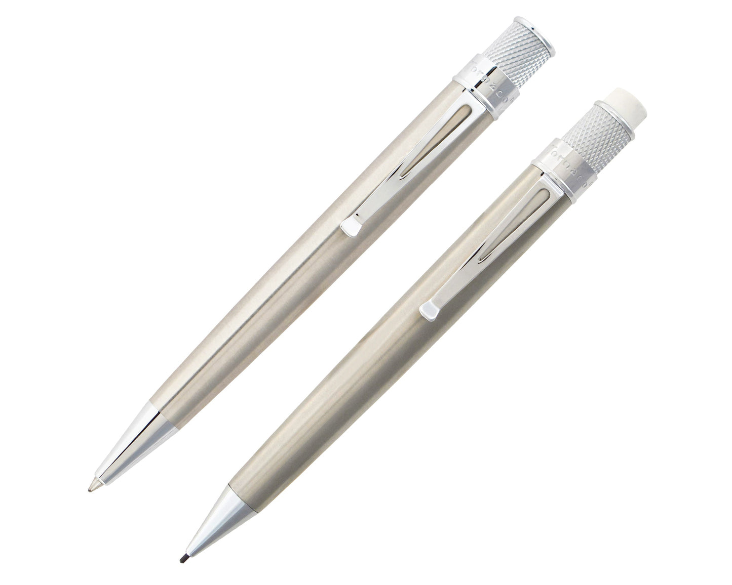 Retro51 Stainless Tornado™ Rollerball Pen & Pencil Gift Set