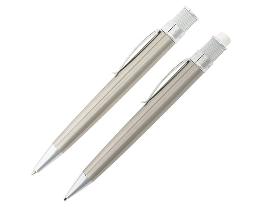 Retro51 Stainless Tornado™ Rollerball Pen & Pencil Gift Set