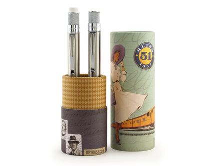 Retro51 Stainless Tornado™ Rollerball Pen & Pencil Gift Set
