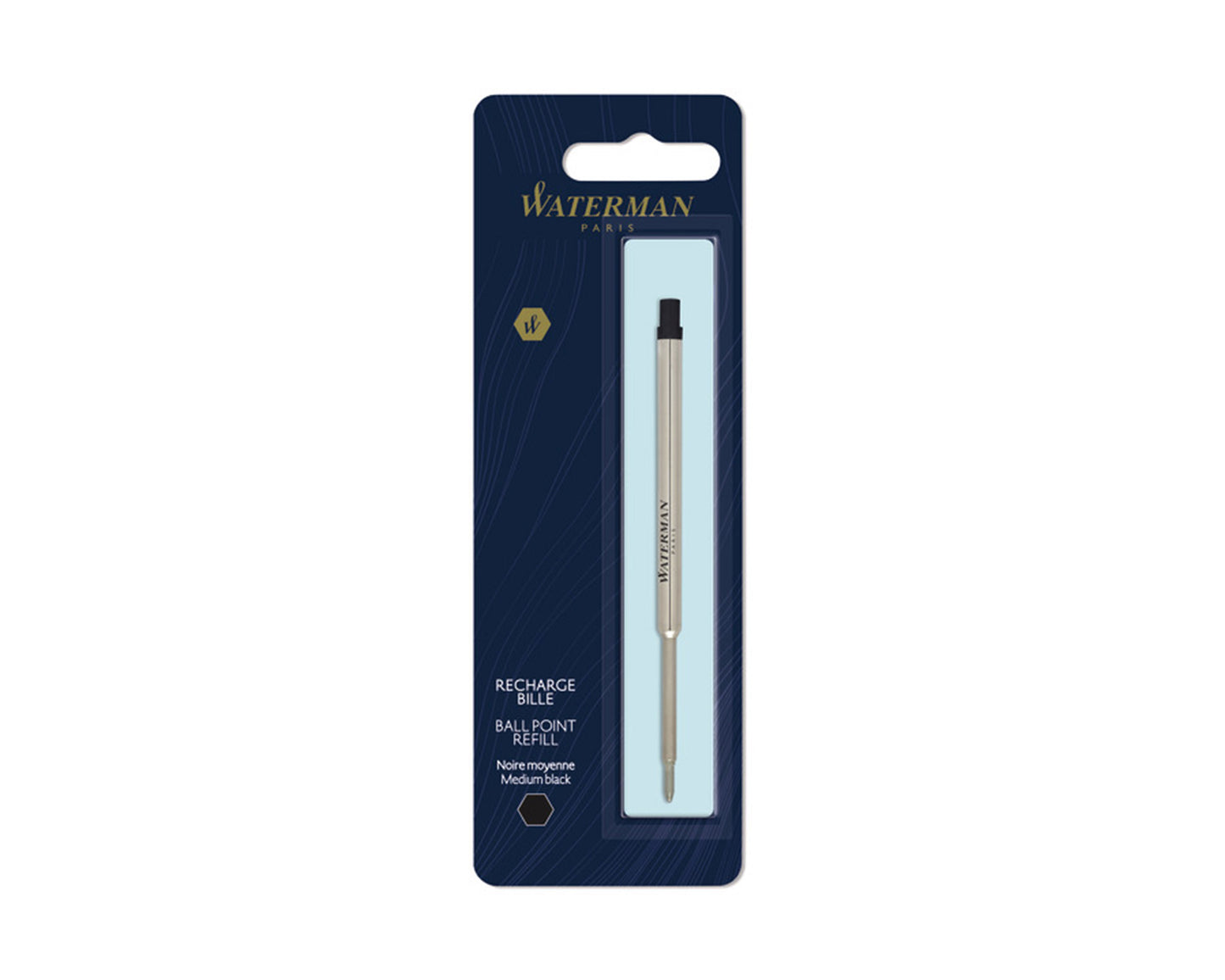 Waterman Ballpoint Refill Medium Black Single in Blister Pack