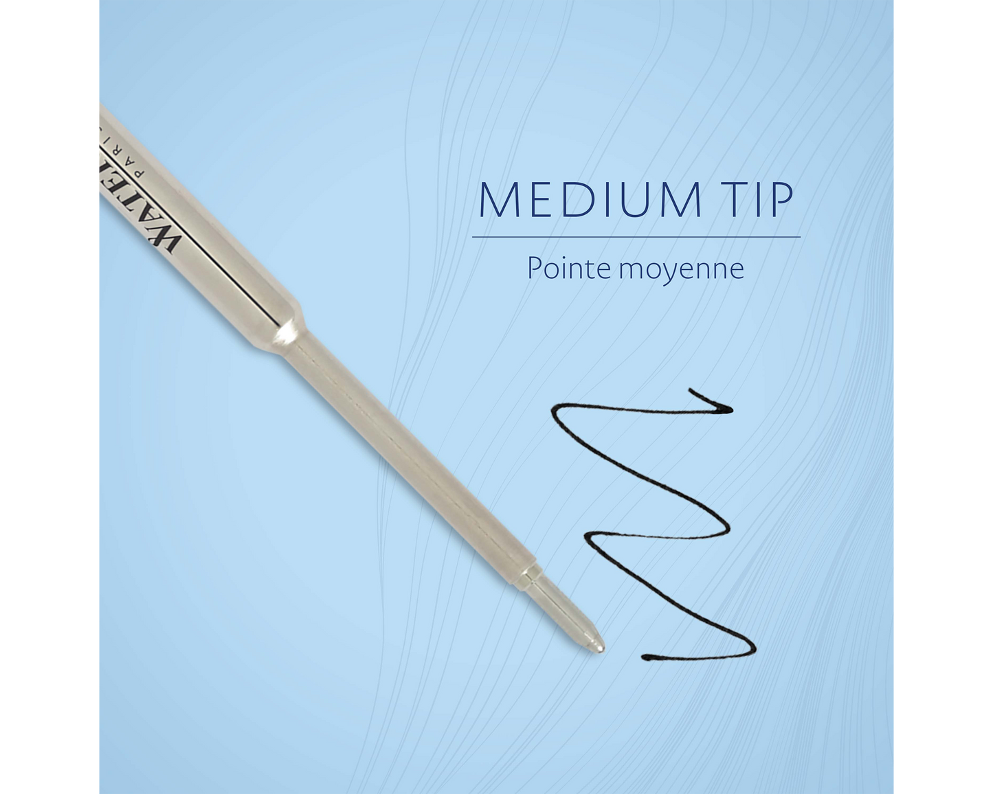 Waterman Ballpoint Refill Medium Black Single in Blister Pack