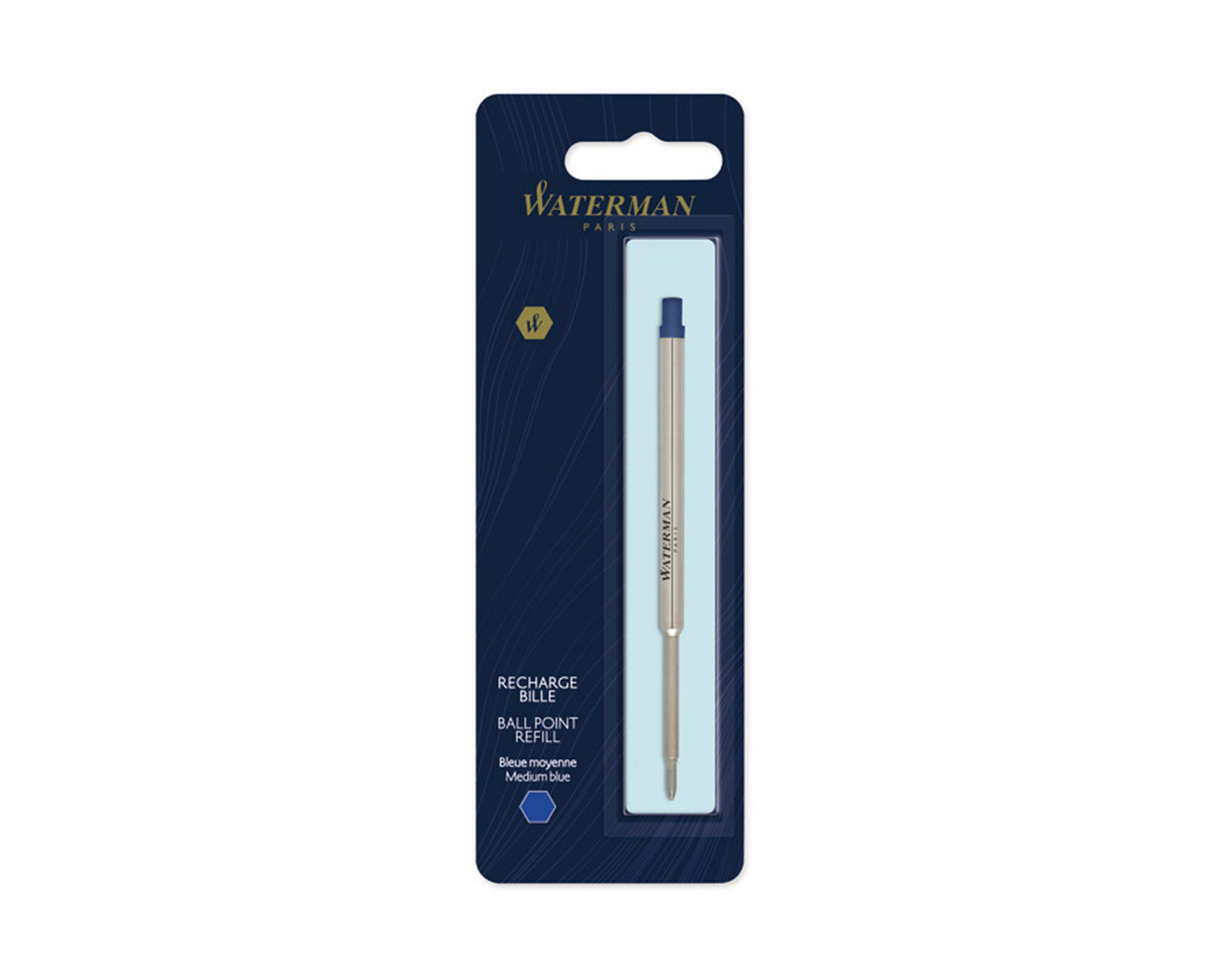 Waterman Ballpoint Refill Medium Blue Single in Blister Pack