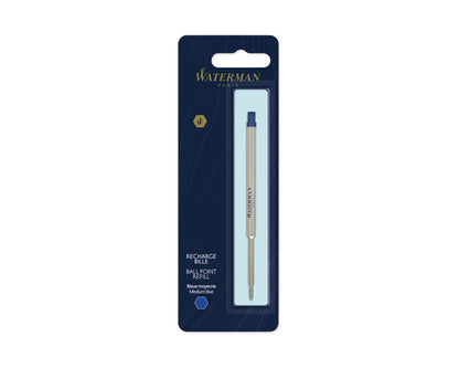 Waterman Ballpoint Refill Medium Blue Single in Blister Pack