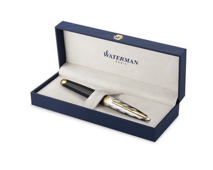 Waterman Carène Reflections of Paris Deluxe Black & Metal GT Fountain Pen - Fine nib