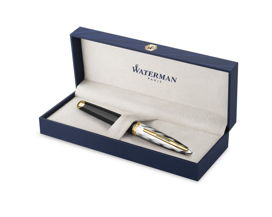 Waterman Carène Reflections of Paris Deluxe Black & Metal GT Fountain Pen - Fine nib