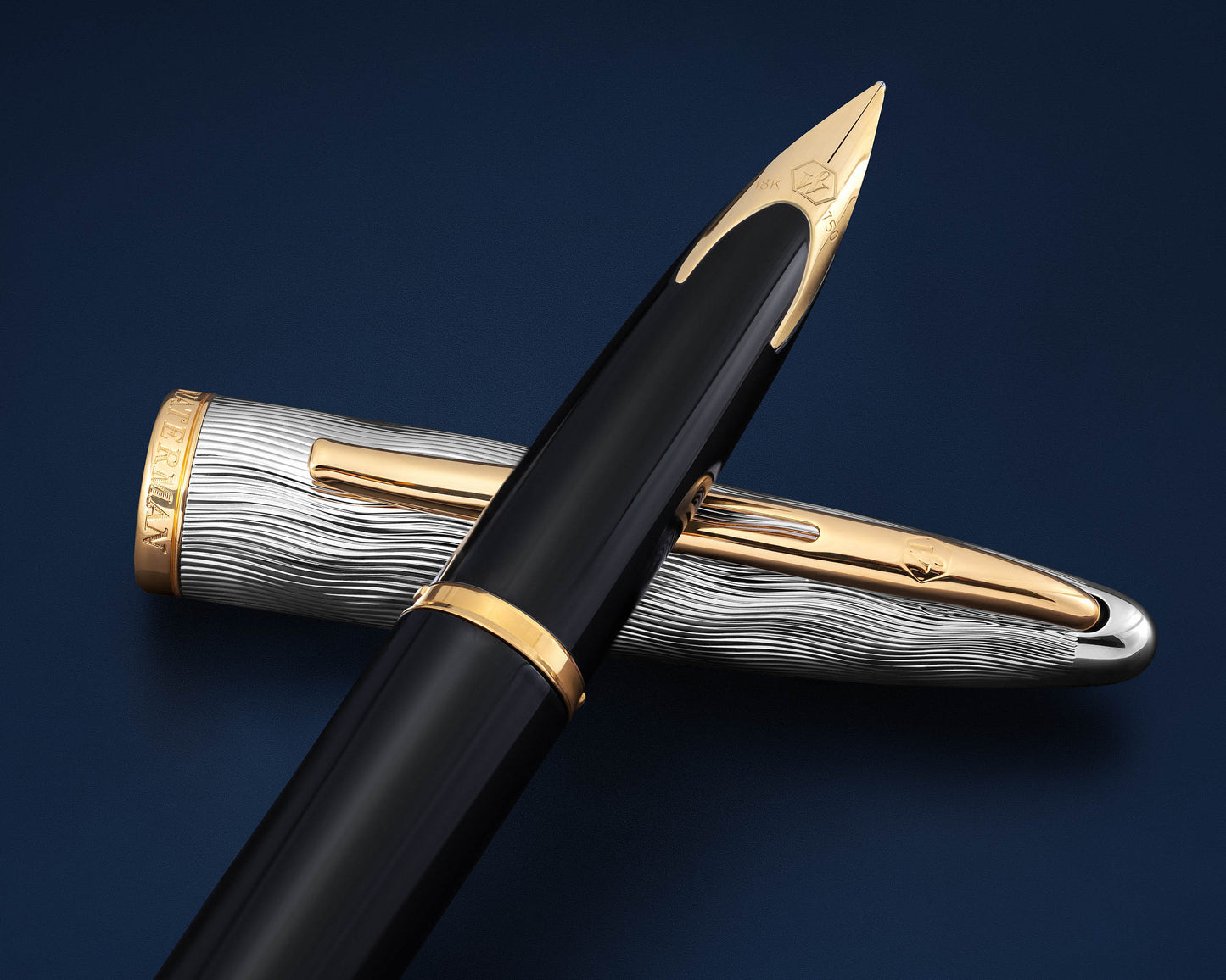 Waterman Carène Reflections of Paris Deluxe Black & Metal GT Ballpoint Pen