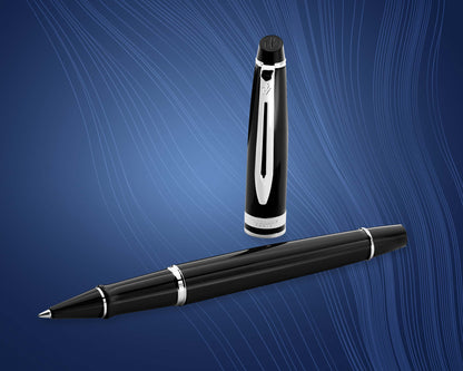 Waterman Expert Black Chrome Trim Rollerball Pen