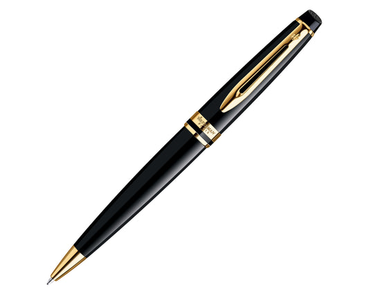 Waterman Expert Black Gold Trim Ballpoint Pen