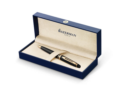 Waterman Expert Black Gold Trim Ballpoint Pen