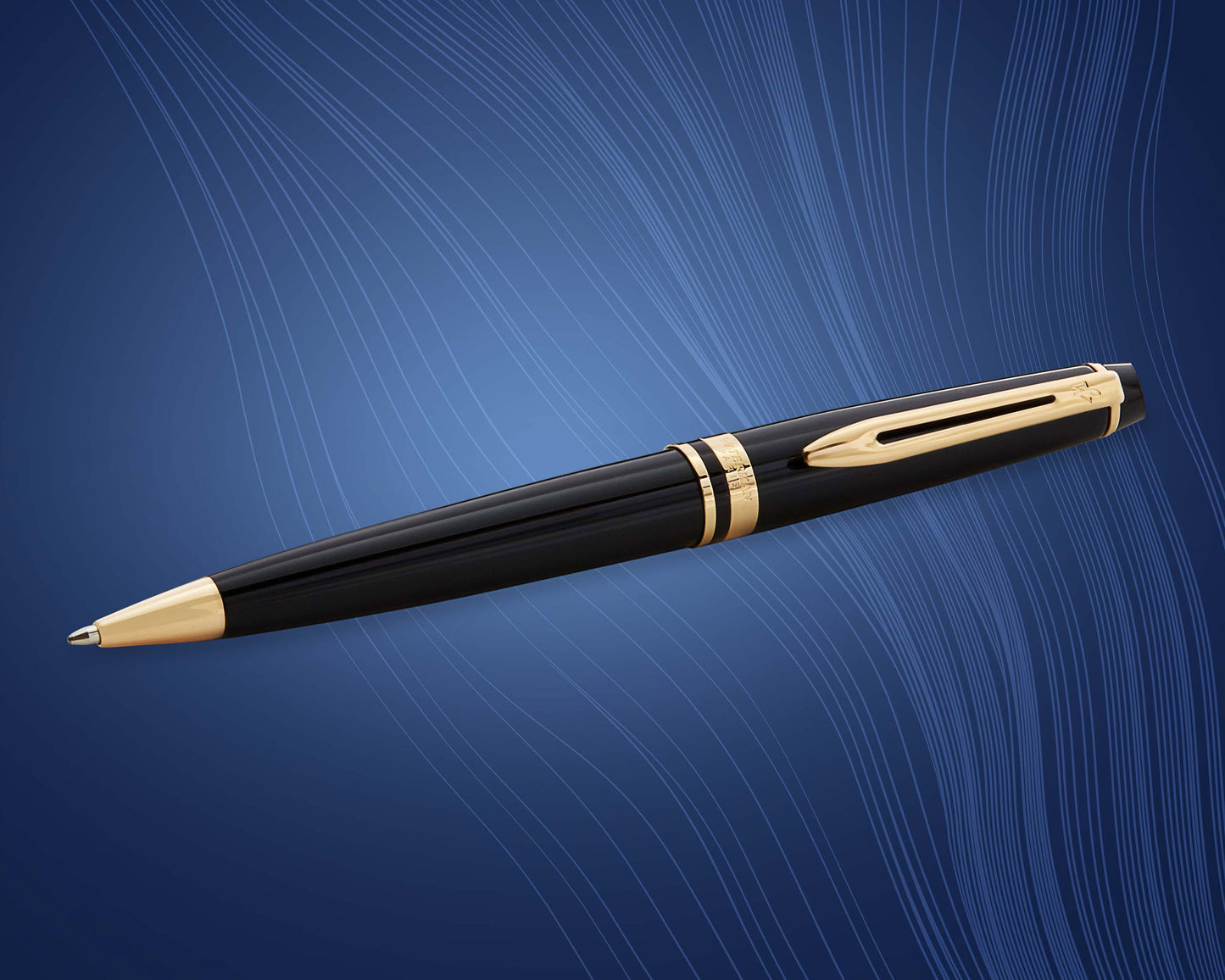 Waterman Expert Black Gold Trim Ballpoint Pen