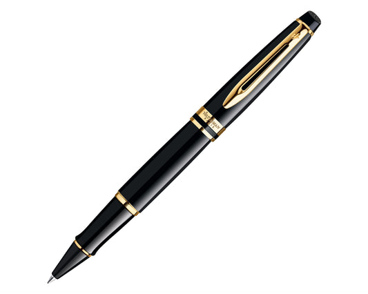 Waterman Expert Black Gold Trim Rollerball Pen
