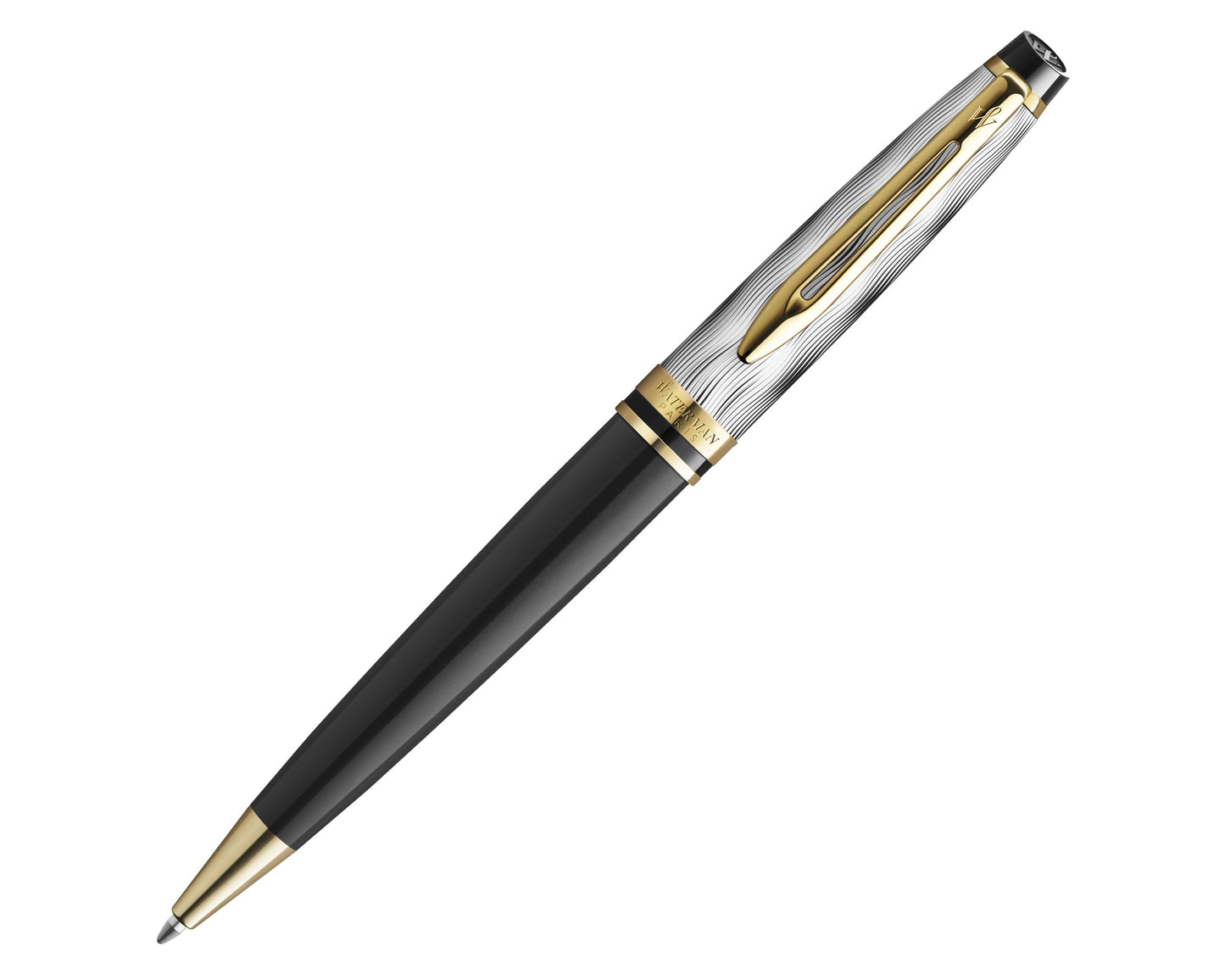 Waterman Expert Reflections of Paris Deluxe Black & Metal GT Ballpoint Pen