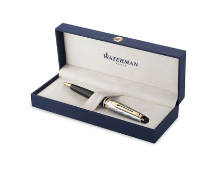 Waterman Expert Reflections of Paris Deluxe Black & Metal GT Ballpoint Pen