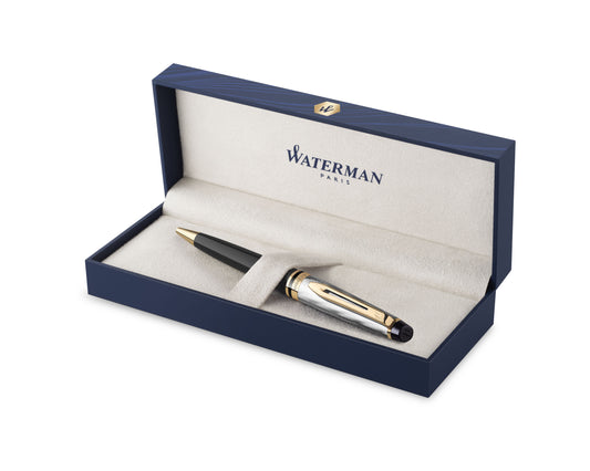 Waterman Expert Reflections of Paris Deluxe Black & Metal GT Ballpoint Pen