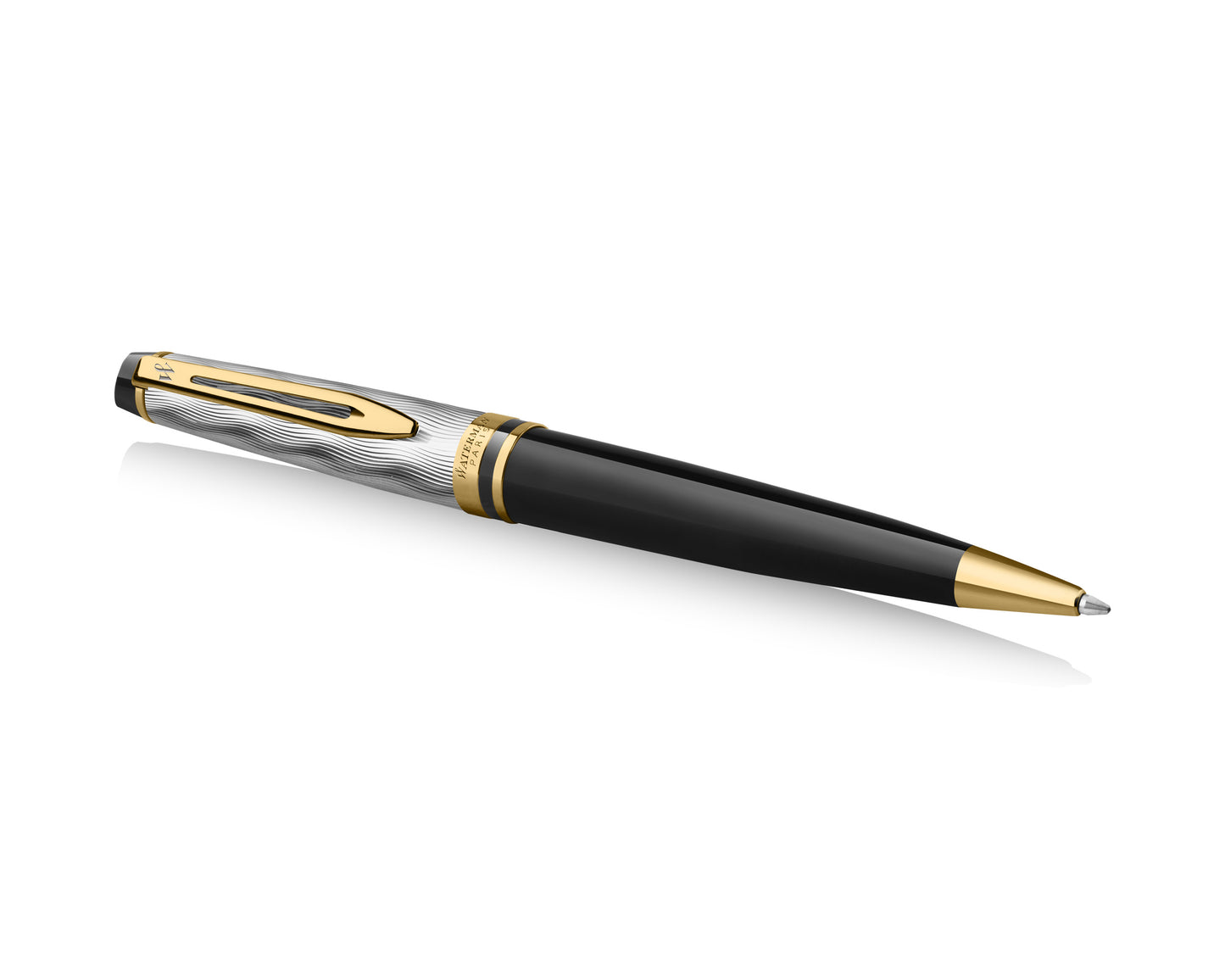 Waterman Expert Reflections of Paris Deluxe Black & Metal GT Ballpoint Pen