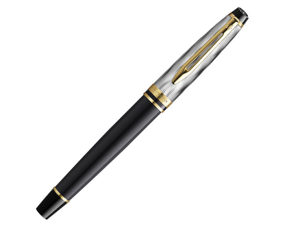 Waterman Expert Reflections of Paris Deluxe Black & Metal GT Fountain Pen - Medium nib