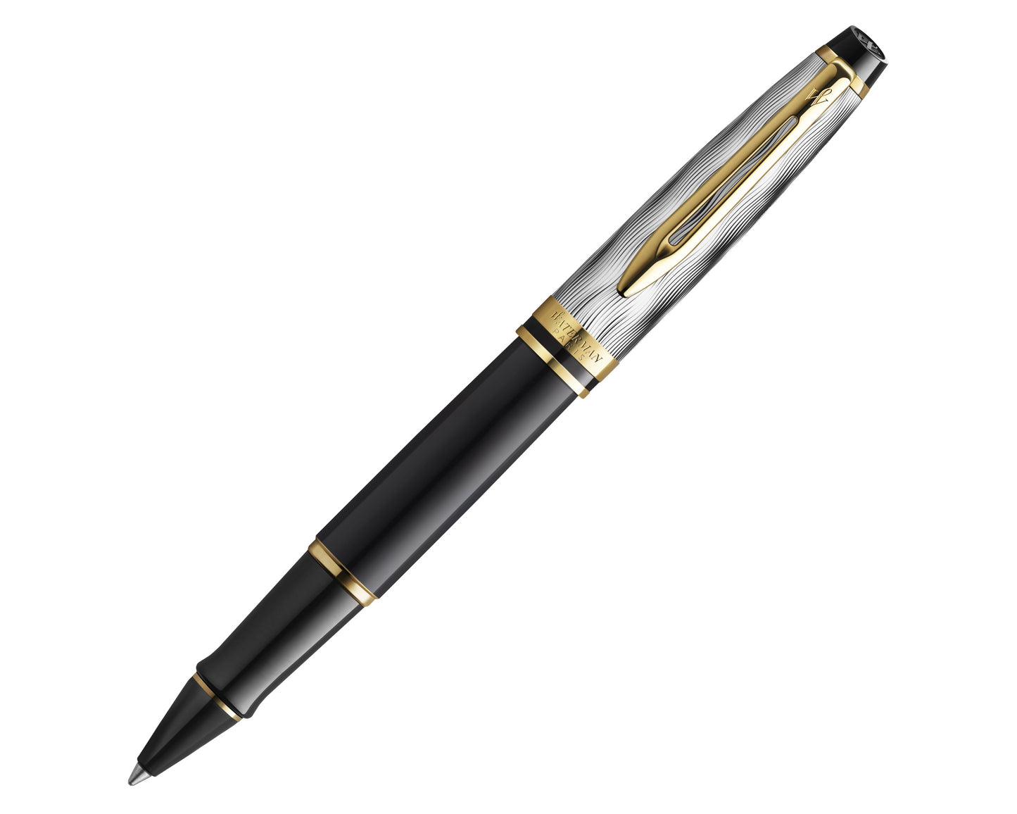 Waterman Expert Reflections of Paris Deluxe Black & Metal GT Rollerball Pen