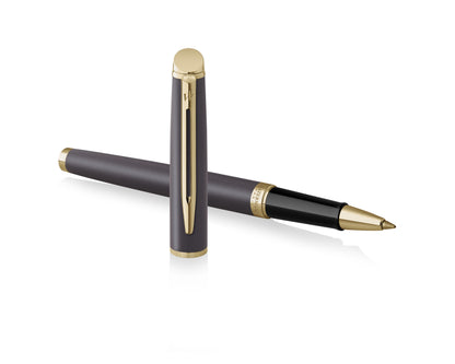 Waterman Hémisphère Metallic Black Gold Trim Rollerball Pen