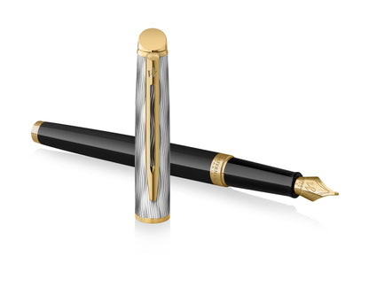 Waterman Hémisphère Reflections of Paris Deluxe Black GT Fountain Pen - Medium nib
