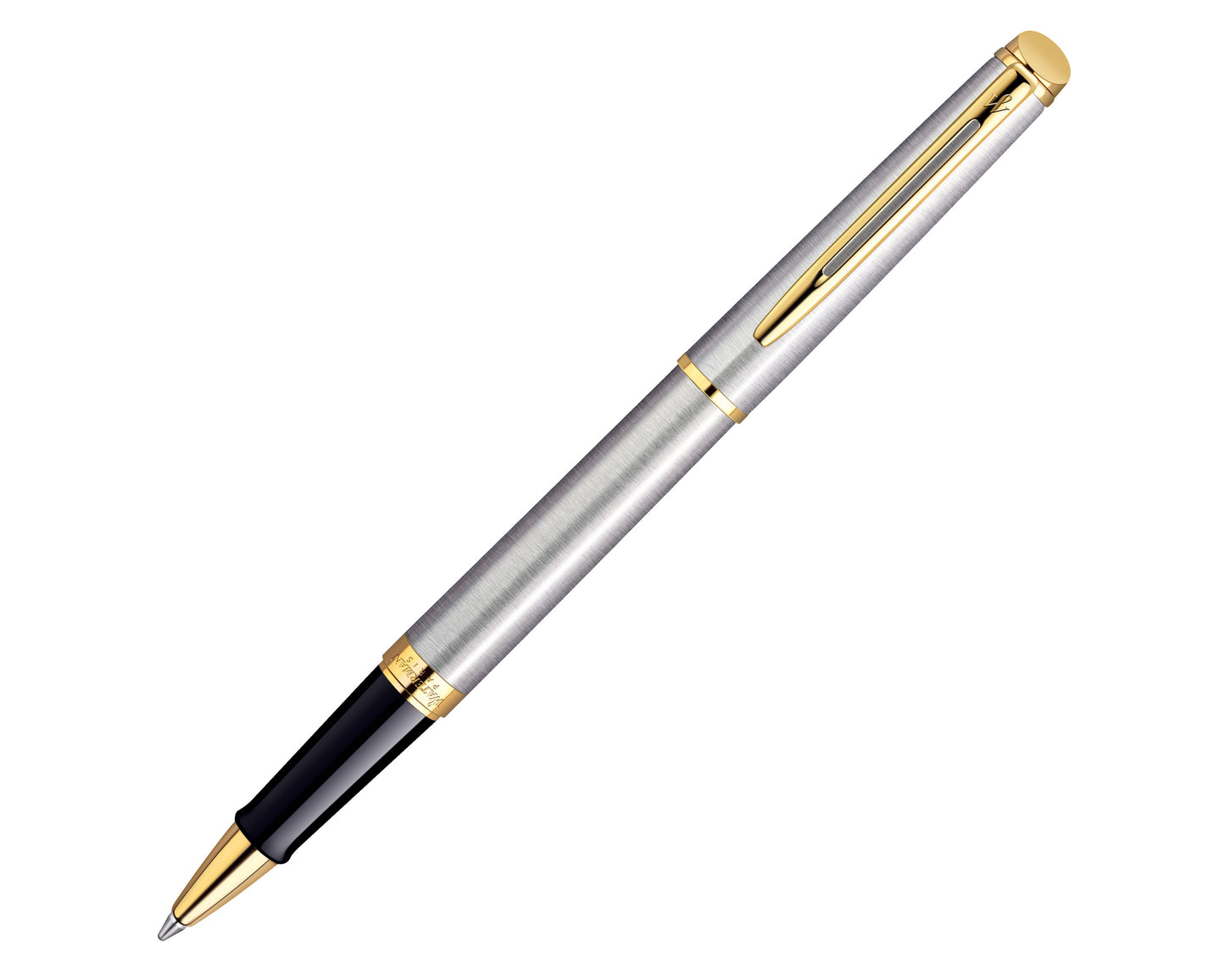 Waterman Hémisphère Stainless Steel Gold Trim Rollerball Pen