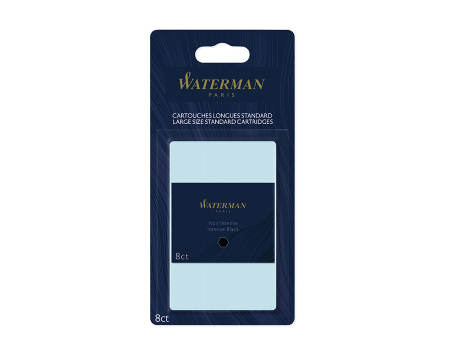Waterman Long Ink Cartridge Black in Blister 8-Pack