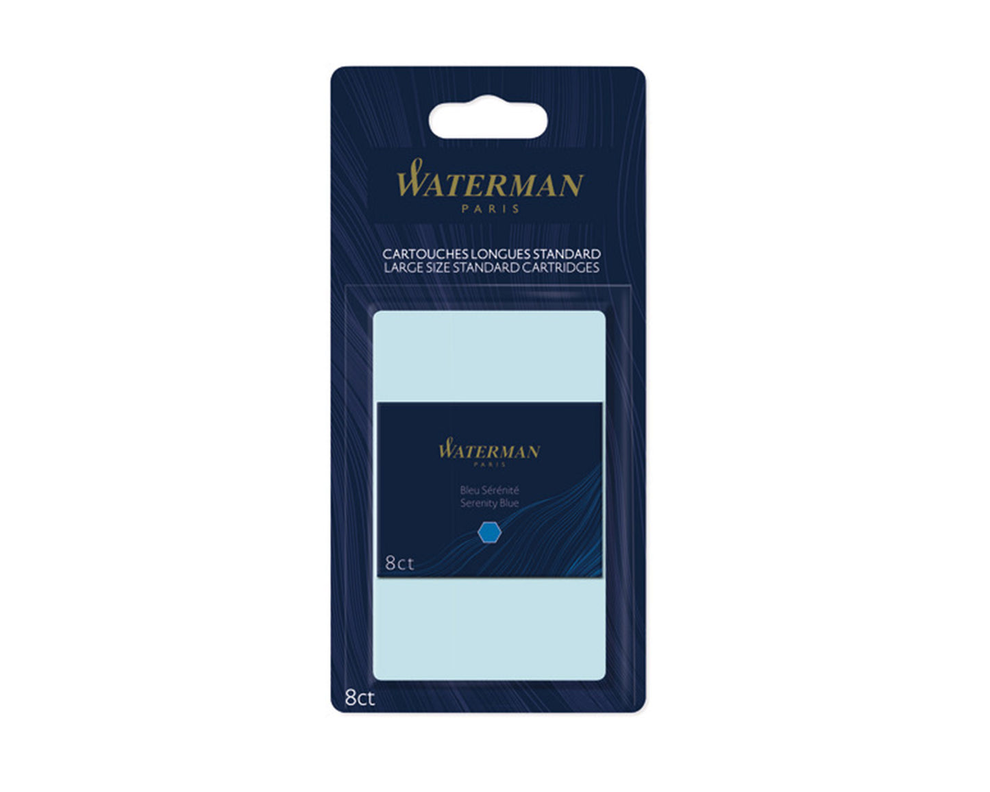 Waterman Long Ink Cartridge Florida Blue in Blister 8-Pack