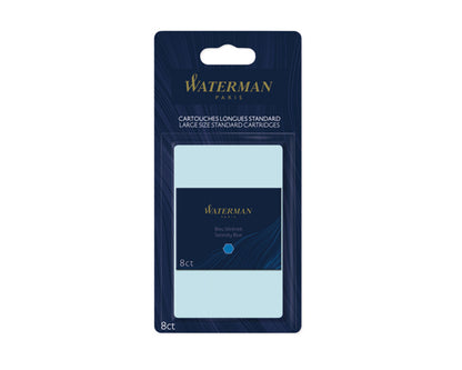 Waterman Long Ink Cartridge Florida Blue in Blister 8-Pack