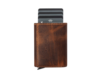 Pularys BOSTO Wallet | Vintage Saddle Leather in Brown