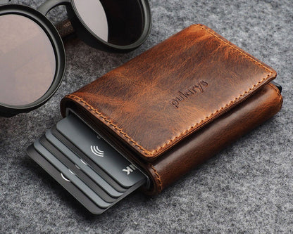 Pularys BOSTO Wallet | Vintage Saddle Leather in Brown