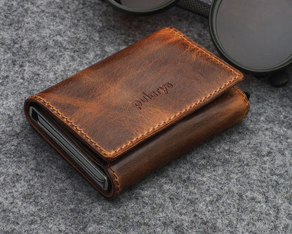 Pularys BOSTO Wallet | Vintage Saddle Leather in Brown
