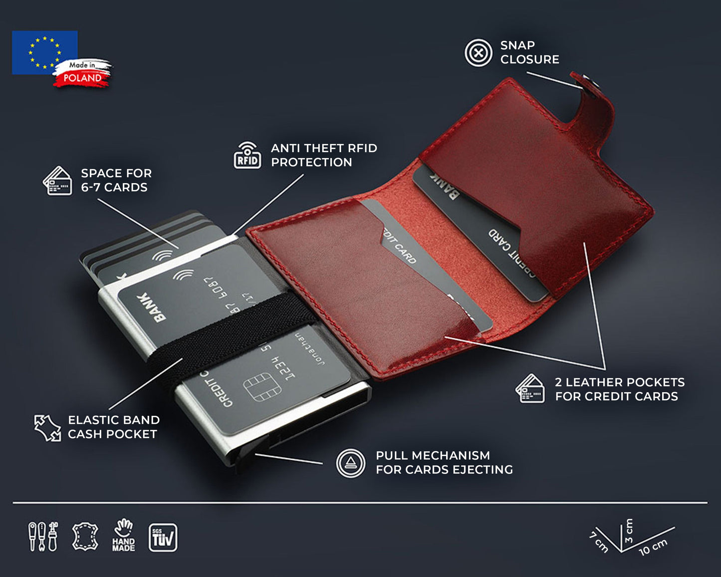 Pularys Nordic RFID Wallet Red Characteristics