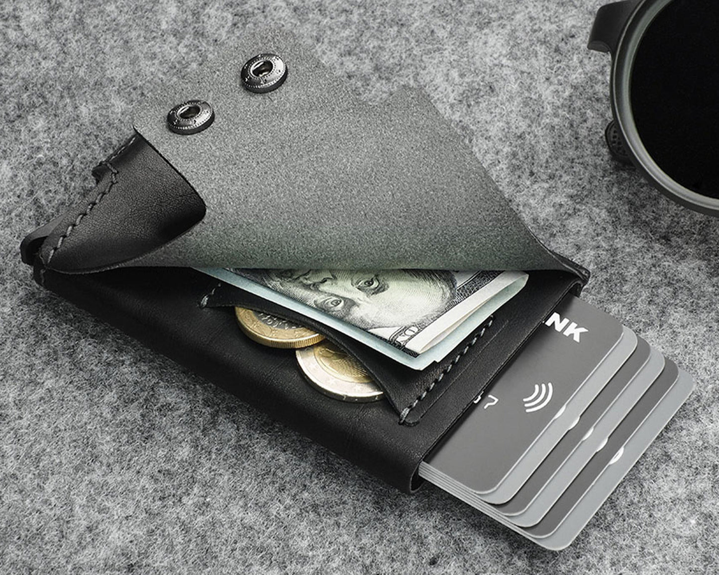 Pularys - FUNKY RFID Wallet Black Coin Pocket