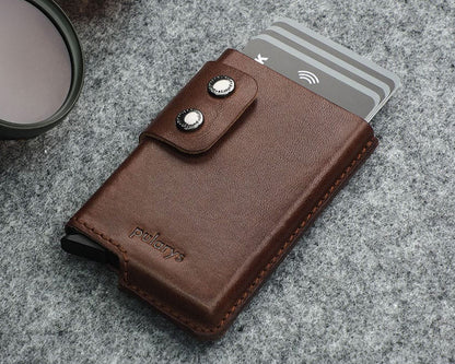 Pularys - FUNKY RFID Wallet in Brown Card Ejection System
